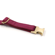 Load image into Gallery viewer, Personalised Soft Burgundy Velvet Pet Collar Dog Collar