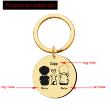 Load image into Gallery viewer, Personalized Family &amp; Dog Name Keychain