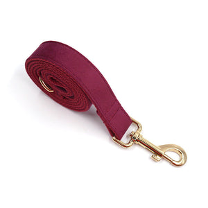 Personalised Soft Burgundy Velvet Pet Collar Dog Collar